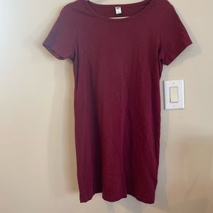 Dark Red T-shirt Dress Old Navy